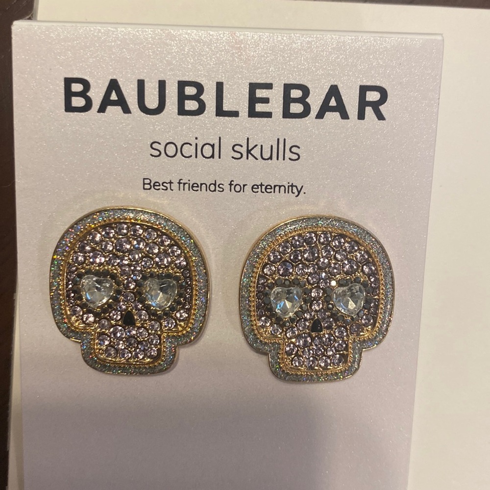 Baublebar skull earrings. Never worn.